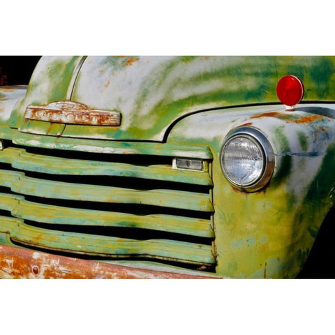 Green Truck White Modern Wood Framed Art Print by Vizvary, Susan
