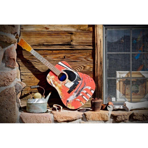 Guitar Gold Ornate Wood Framed Art Print with Double Matting by Vizvary, Susan