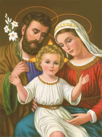 HL. FAMILIE Black Ornate Wood Framed Art Print with Double Matting by Anonymous