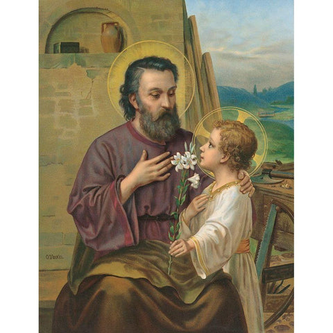 HEILIGER Gold Ornate Wood Framed Art Print with Double Matting by Anonymous