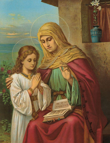 HL. ANNA White Modern Wood Framed Art Print with Double Matting by Anonymous