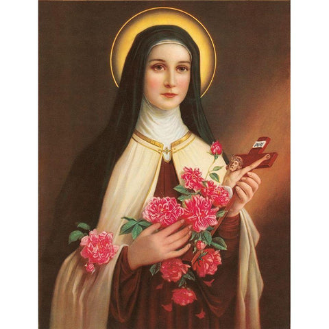 HL. THERESIA VOM KINDE JESU Gold Ornate Wood Framed Art Print with Double Matting by Anonymous