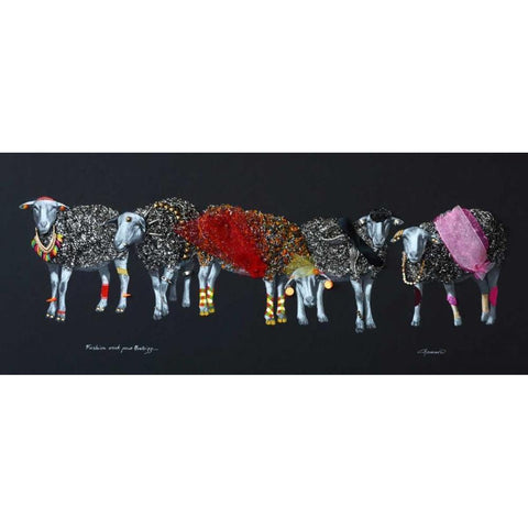 Sheep 02 Gold Ornate Wood Framed Art Print with Double Matting by Chamard, Jean-Marc