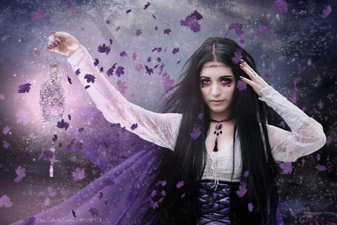 Wishful White Modern Wood Framed Art Print with Double Matting by Babette