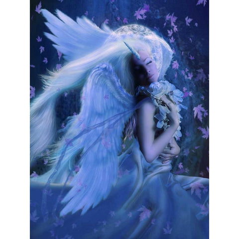 Angel Amabiel White Modern Wood Framed Art Print by Babette