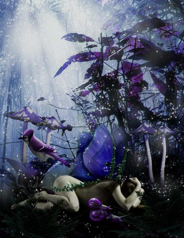 Fairy 39 White Modern Wood Framed Art Print with Double Matting by Babette