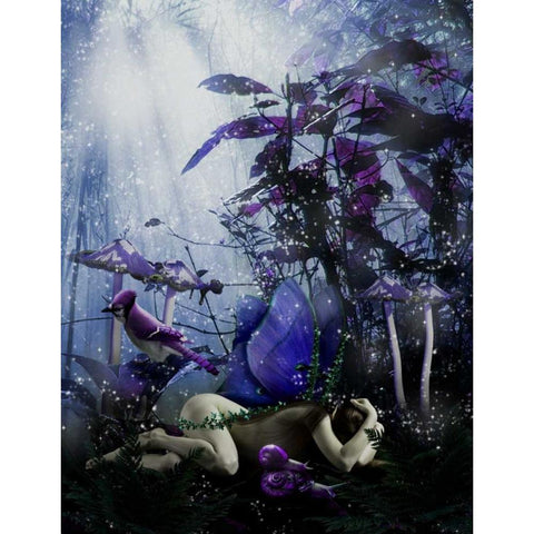 Fairy 39 White Modern Wood Framed Art Print by Babette