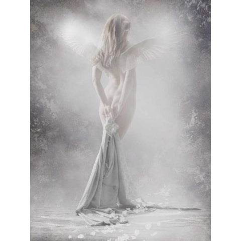 Angel Shakinah White Modern Wood Framed Art Print by Babette