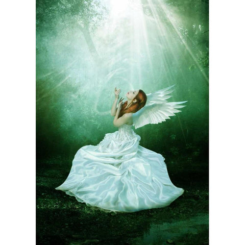 Angel 2 White Modern Wood Framed Art Print by Babette