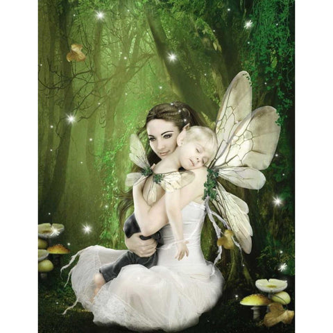 Fairy 49 Black Modern Wood Framed Art Print with Double Matting by Babette