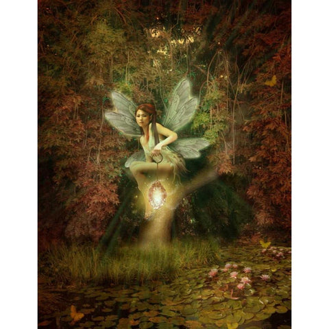 Fairy 17 White Modern Wood Framed Art Print by Babette