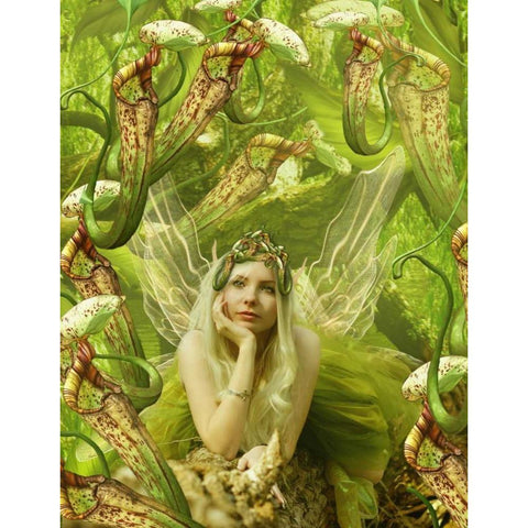 Fairy 22 White Modern Wood Framed Art Print by Babette