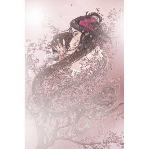 Lovers I White Modern Wood Framed Art Print by Babette