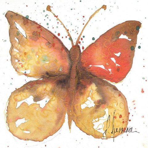 Mariposa 4 Black Ornate Wood Framed Art Print with Double Matting by Herrera, Leticia