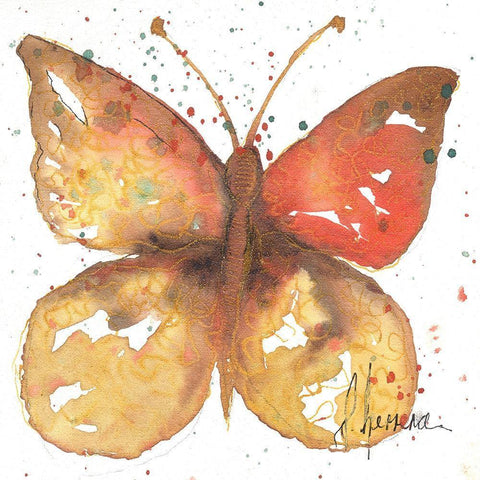 Mariposa 4 Gold Ornate Wood Framed Art Print with Double Matting by Herrera, Leticia