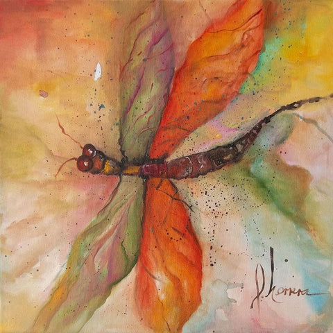 Libelula 2 White Modern Wood Framed Art Print by Herrera, Leticia