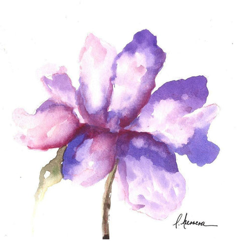 Flor Morada Black Modern Wood Framed Art Print by Herrera, Leticia