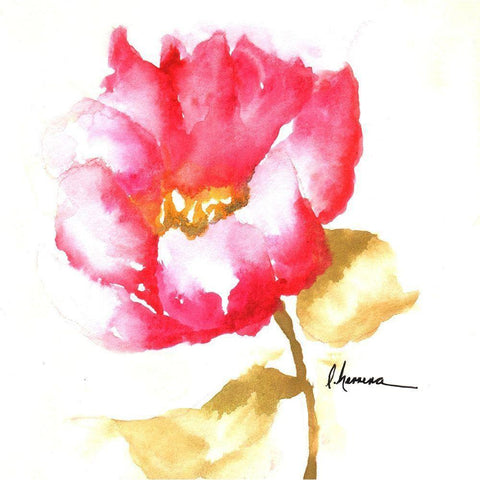 Flor Amapola Gold Ornate Wood Framed Art Print with Double Matting by Herrera, Leticia