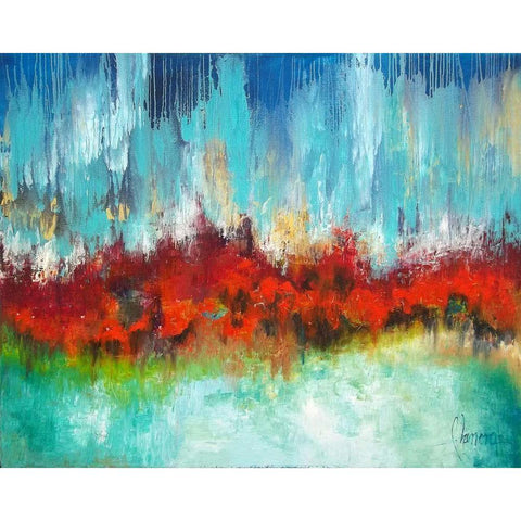 Soundwave Black Modern Wood Framed Art Print with Double Matting by Herrera, Leticia
