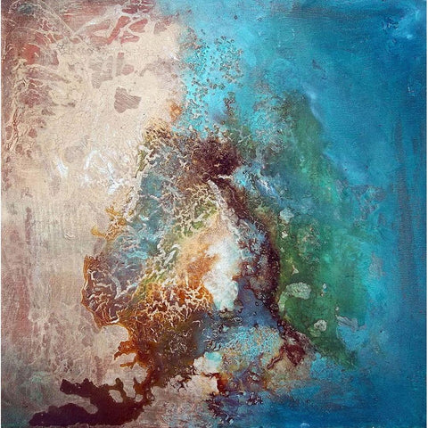 Melt Black Modern Wood Framed Art Print by Herrera, Leticia
