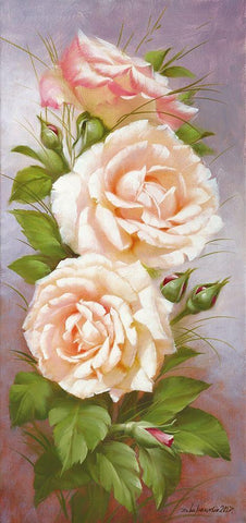 Spring Beauty I Black Ornate Wood Framed Art Print with Double Matting by Dvoretskiy, Petrovich