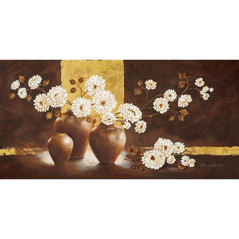 Golden Brown Black Modern Wood Framed Art Print with Double Matting by Ancilotti, Claudia