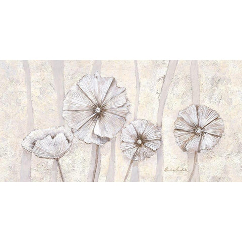 Pearl Poppies Gold Ornate Wood Framed Art Print with Double Matting by Ancilotti, Claudia