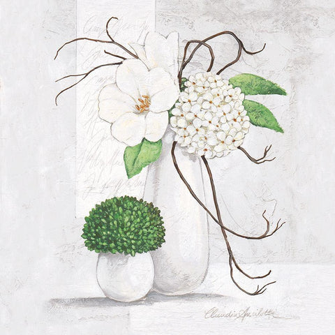 Silent Blossom Black Modern Wood Framed Art Print with Double Matting by Ancilotti, Claudia