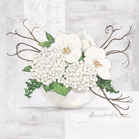 Green Blossom Black Ornate Wood Framed Art Print with Double Matting by Ancilotti, Claudia