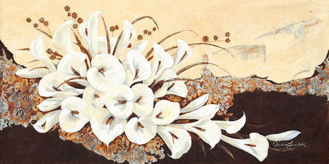 Arabesque White Modern Wood Framed Art Print with Double Matting by Ancilotti, Claudia