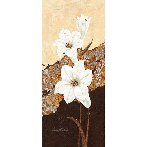 White Oriental Lilies II White Modern Wood Framed Art Print by Ancilotti, Claudia