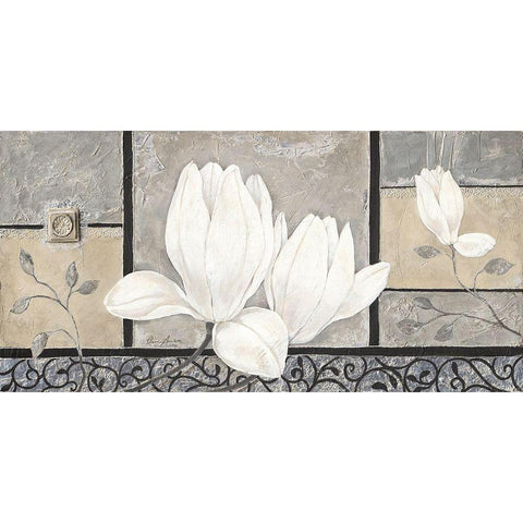 Baroque Magnolia Black Modern Wood Framed Art Print by Ancilotti, Claudia