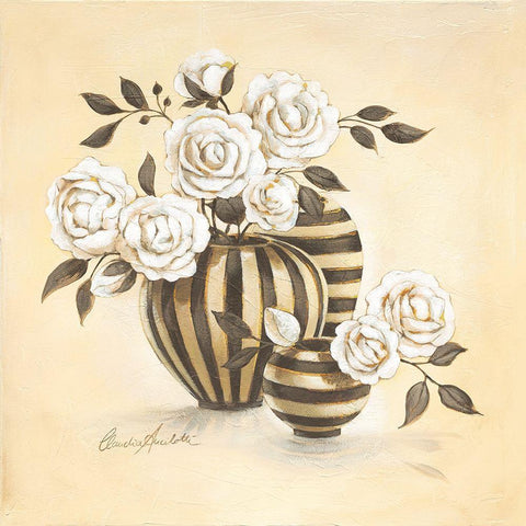 Palermo White Modern Wood Framed Art Print with Double Matting by Ancilotti, Claudia