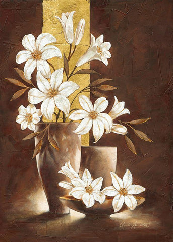 Golden Lily Black Ornate Wood Framed Art Print with Double Matting by Ancilotti, Claudia