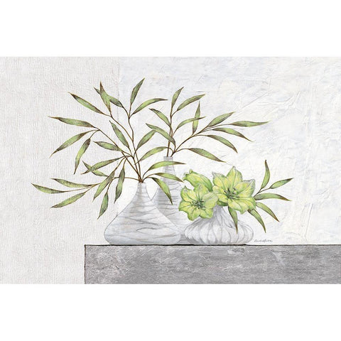Green Lilies White Modern Wood Framed Art Print by Ancilotti, Claudia
