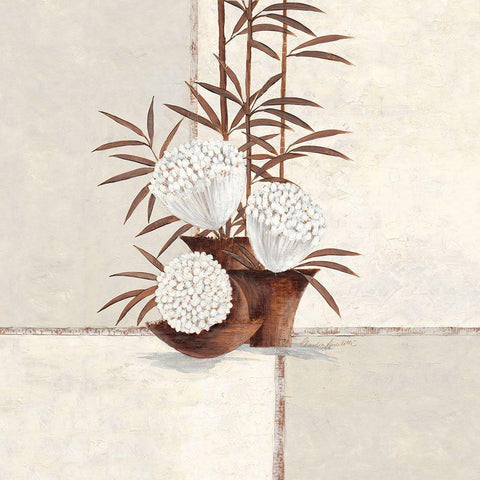 Bamboo and Bloom White Modern Wood Framed Art Print by Ancilotti, Claudia
