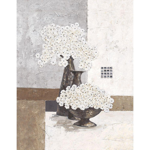 Silver Pearl White Modern Wood Framed Art Print by Ancilotti, Claudia