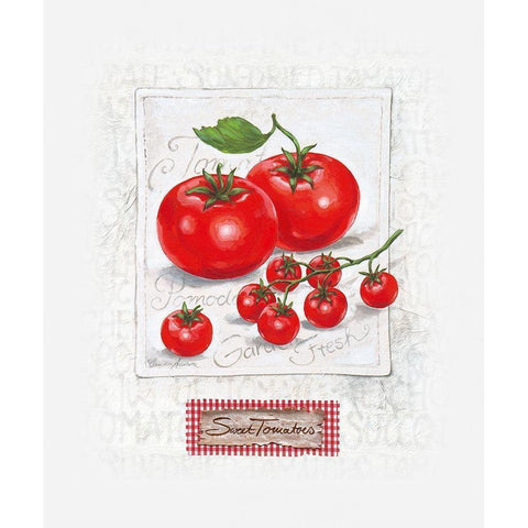 Sweet Sunny Tomatoes White Modern Wood Framed Art Print by Ancilotti, Claudia