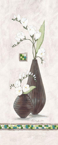 Secret Garden I White Modern Wood Framed Art Print with Double Matting by Ancilotti, Claudia