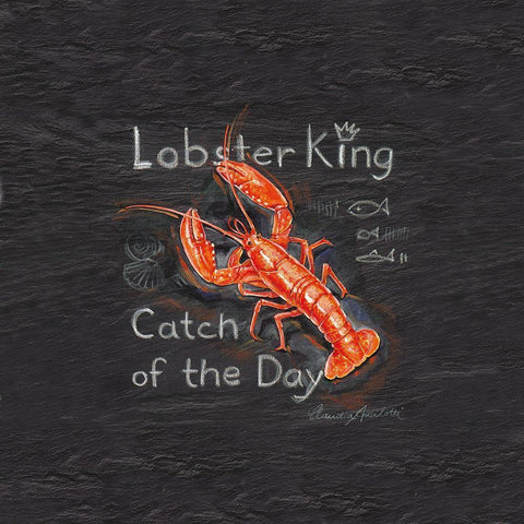 Lobster King Black Ornate Wood Framed Art Print with Double Matting by Ancilotti, Claudia