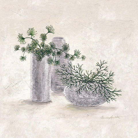 La Planta Verde White Modern Wood Framed Art Print with Double Matting by Ancilotti, Claudia