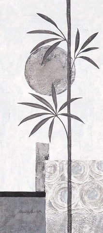 Silver Bamboo II Black Ornate Wood Framed Art Print with Double Matting by Ancilotti, Claudia