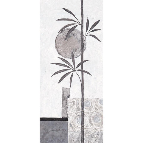Silver Bamboo II Black Modern Wood Framed Art Print by Ancilotti, Claudia