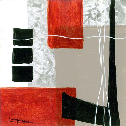 Construction Zone 3 Black Modern Wood Framed Art Print with Double Matting by Kikani, Umang