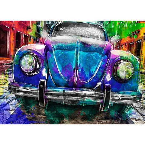 Beatle Black Modern Wood Framed Art Print by Henk van Gog