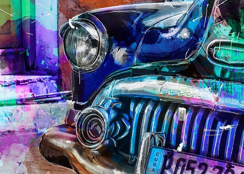 Cuba White Modern Wood Framed Art Print with Double Matting by Henk van Gog