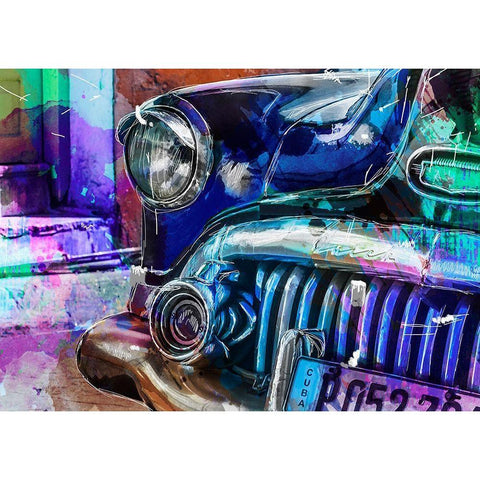 Cuba Black Modern Wood Framed Art Print with Double Matting by Henk van Gog