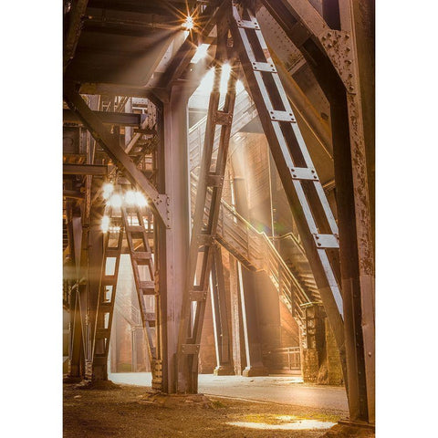 Factory 1 Black Modern Wood Framed Art Print with Double Matting by Henk van Gog
