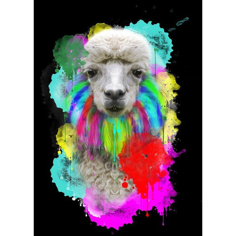Lama White Modern Wood Framed Art Print by Henk van Gog