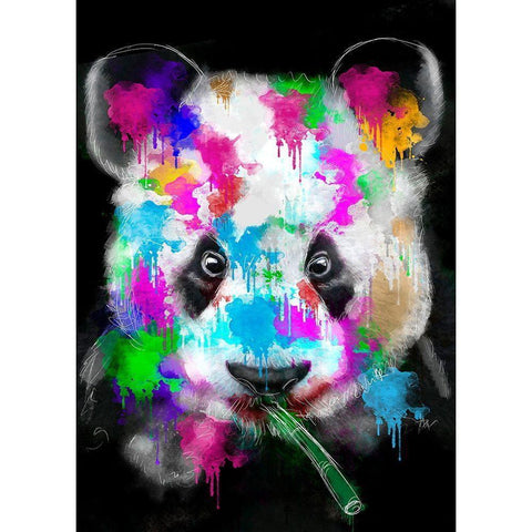 Panda White Modern Wood Framed Art Print by Henk van Gog
